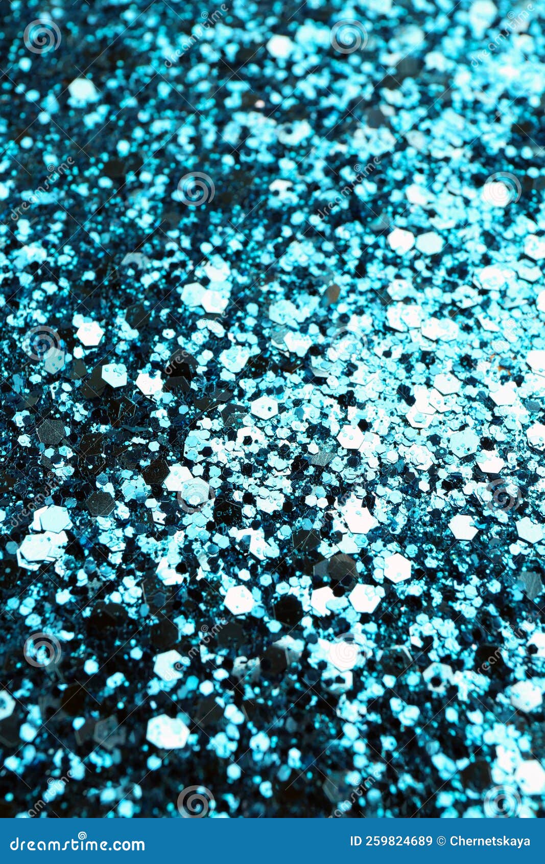 Shiny Bright Light Blue Glitter As Background, Closeup Stock Image