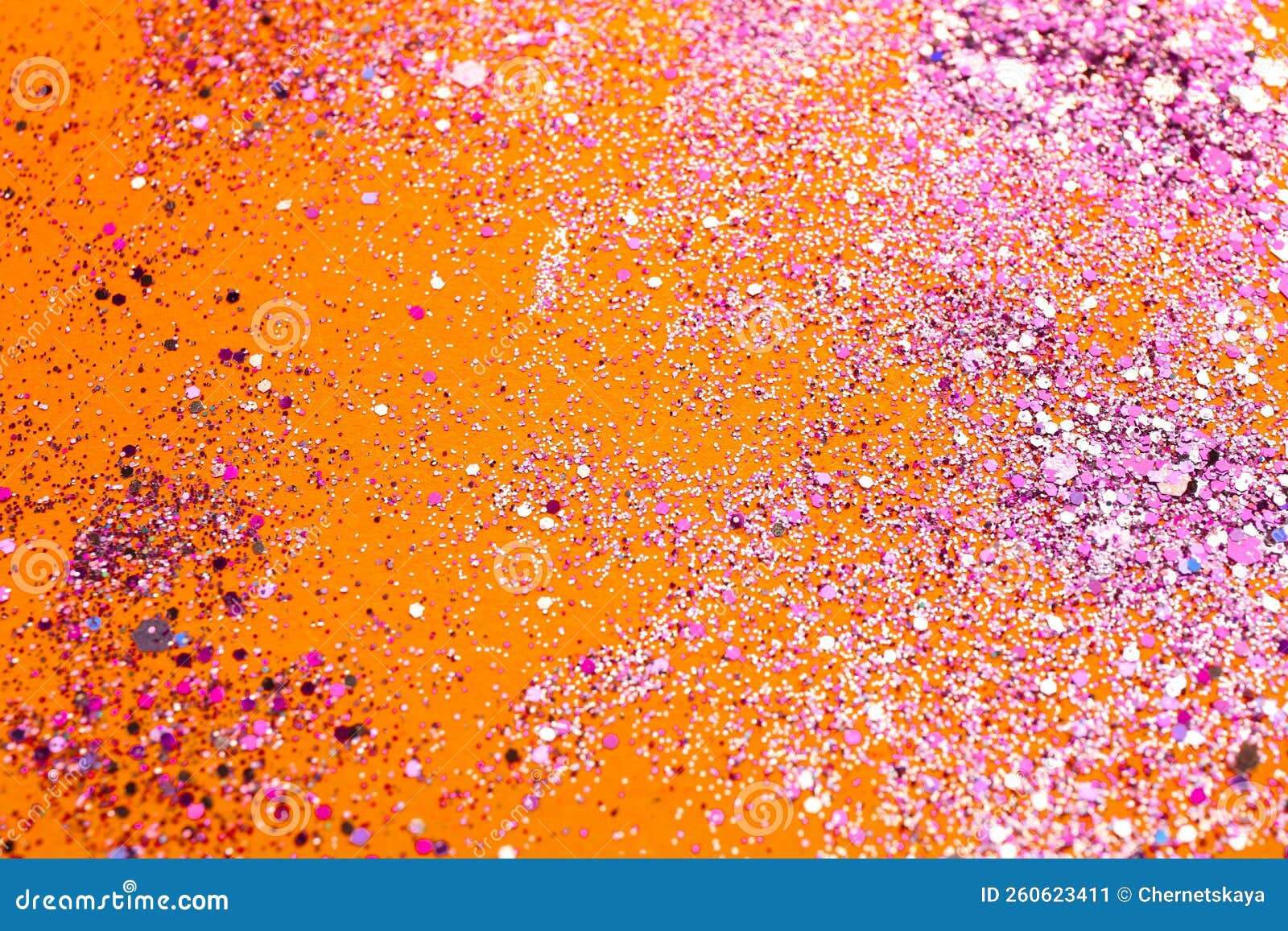 Shiny Bright Pink Glitter on Yellow Background Stock Image Image of