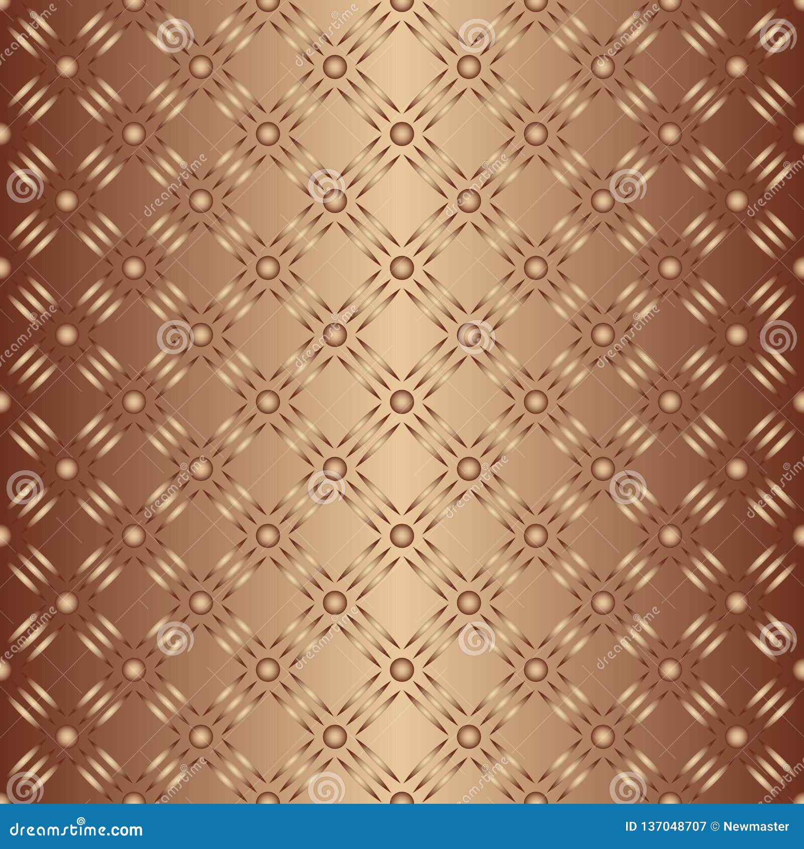shiny bronze gradient metal circles seamless pattern
