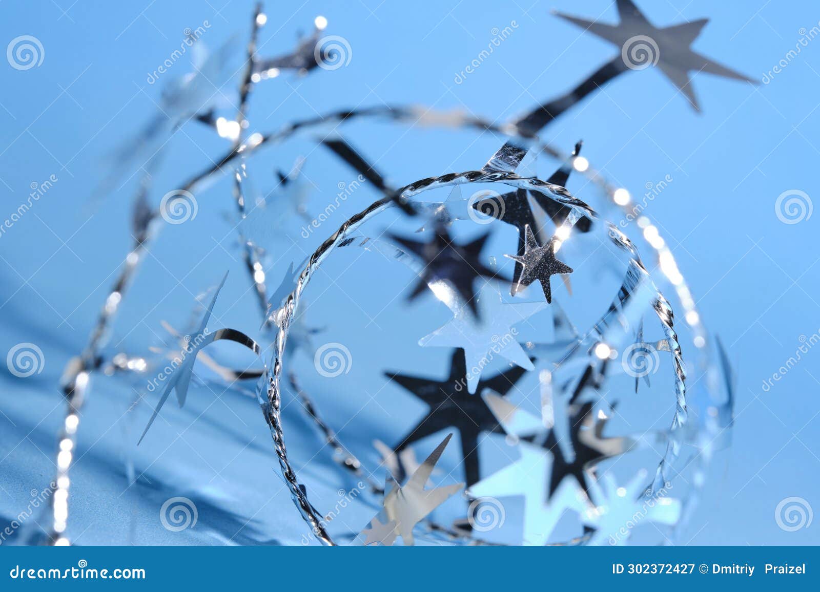 Shiny Christmas Decoration Blue Background. Stock Image Image of