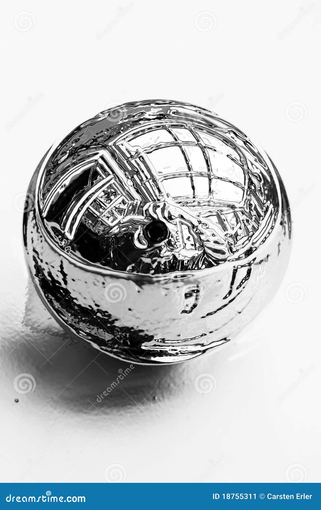 Shiny chrome ball stock image. Image of round, globe 18755311