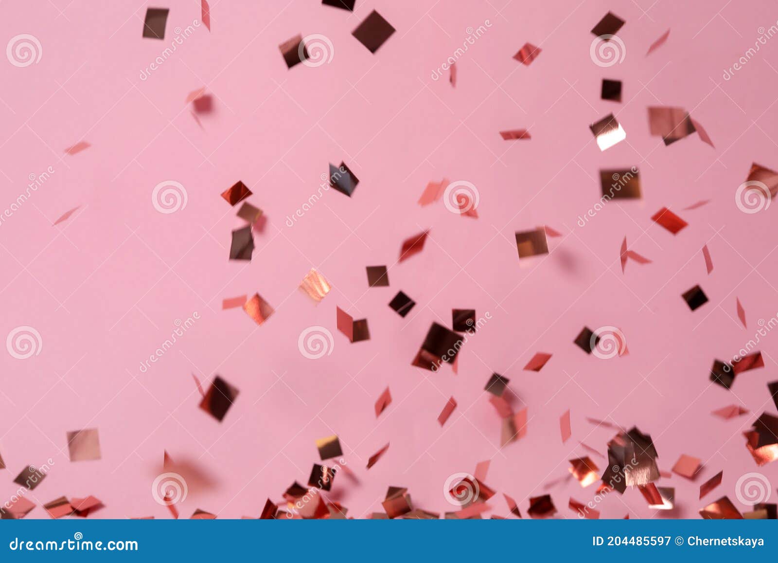 Shiny Confetti Falling Down on Pink Background Stock Image Image of