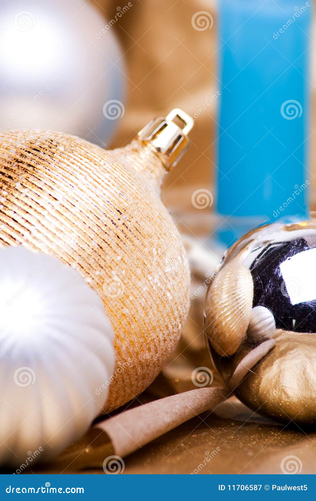 Shiny decorations stock image. Image of candle, gold 11706587