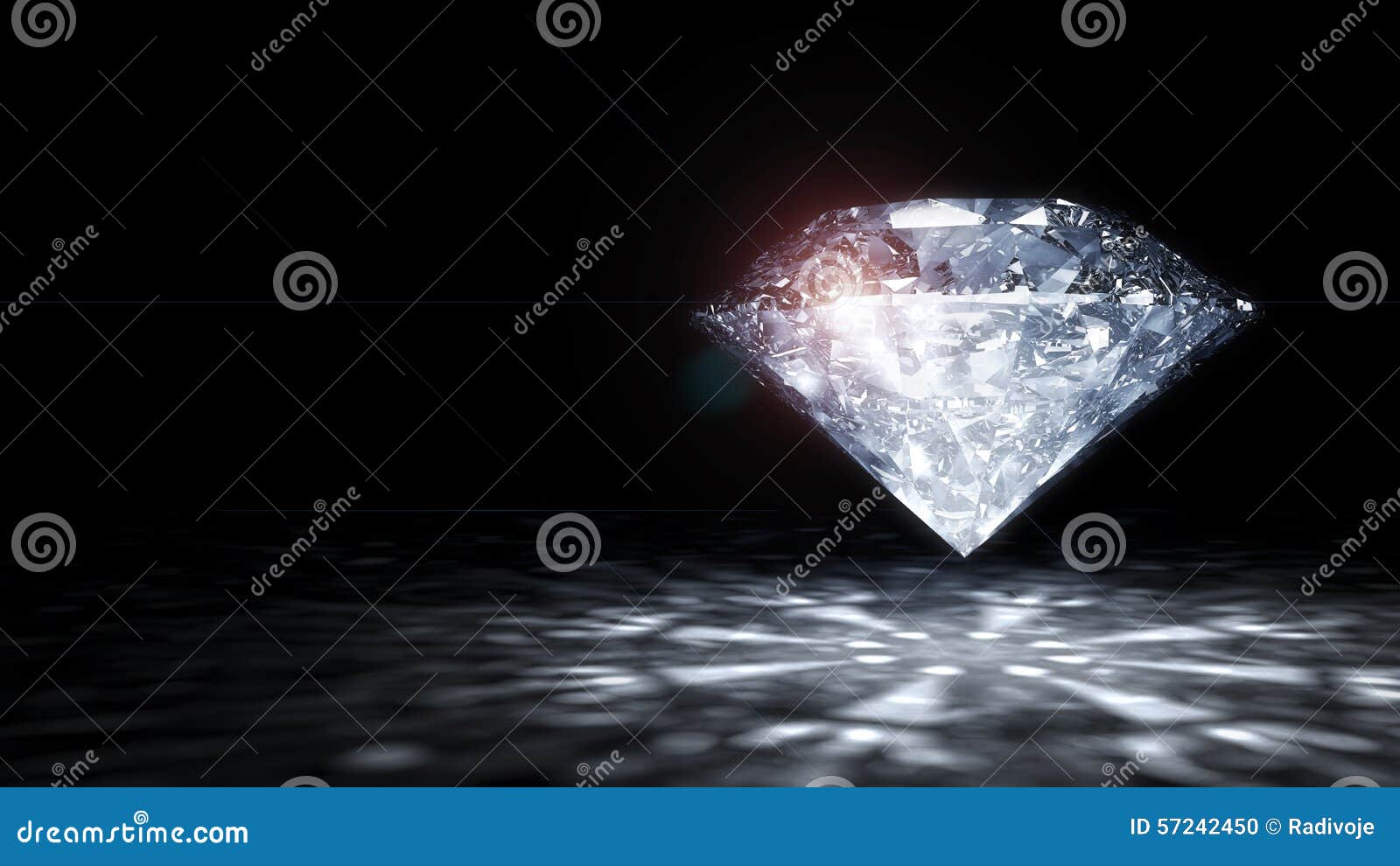 3 D render of shiny diamond.