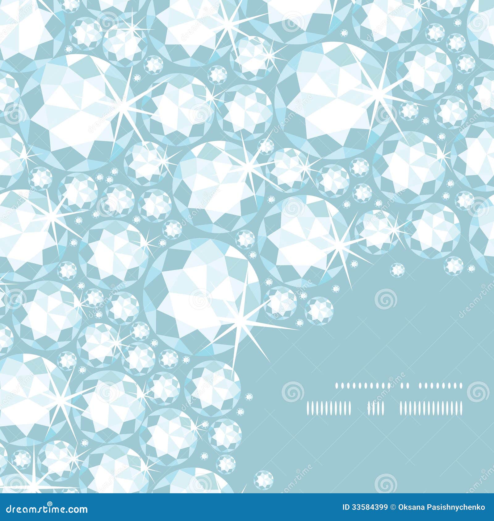 Shiny Diamonds Corner Frame Seamless Pattern Stock Vector