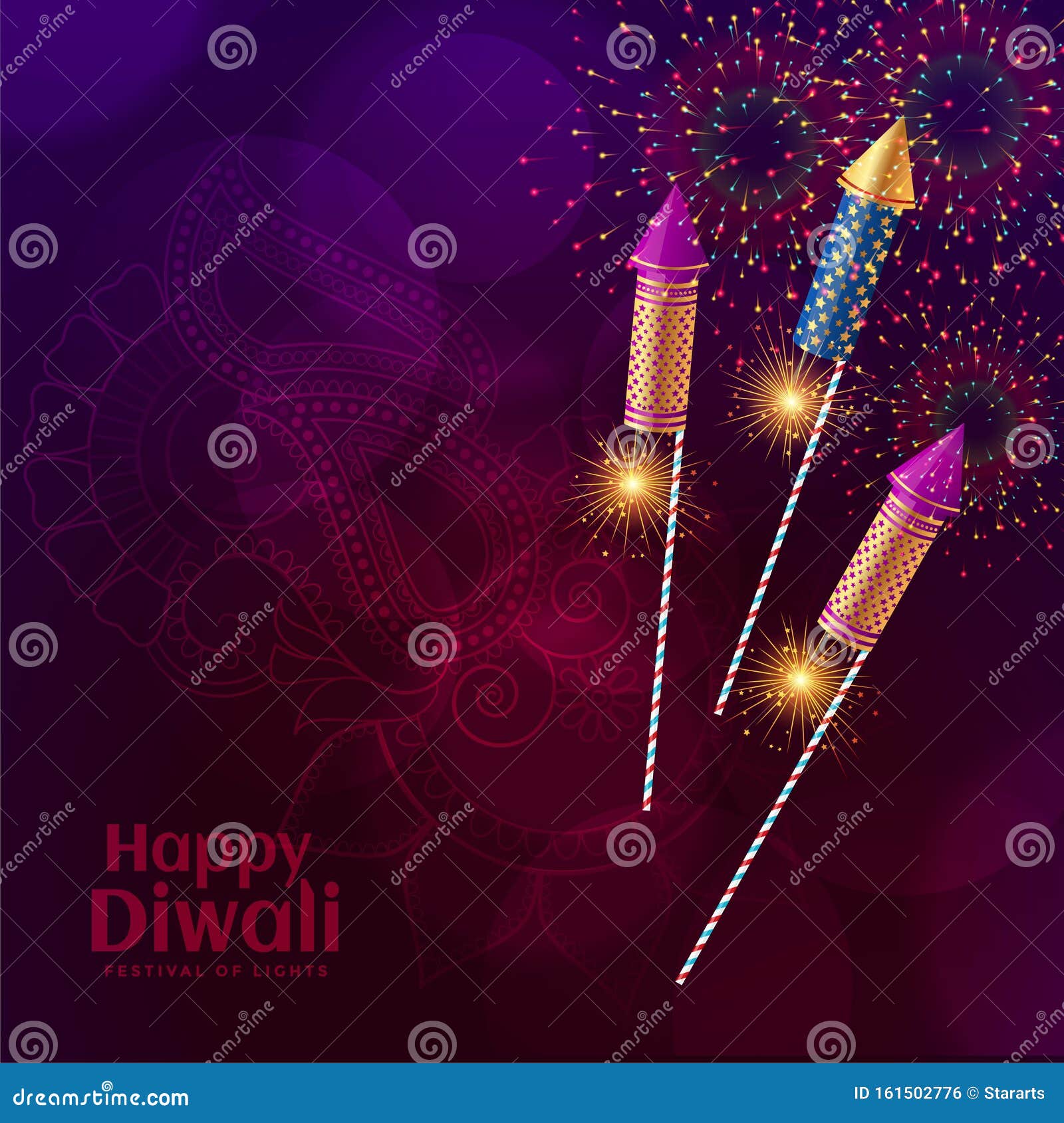 Shiny Diwali Crackers Firework Celebration Background Design Stock Vector -  Illustration of design, happy: 161502776