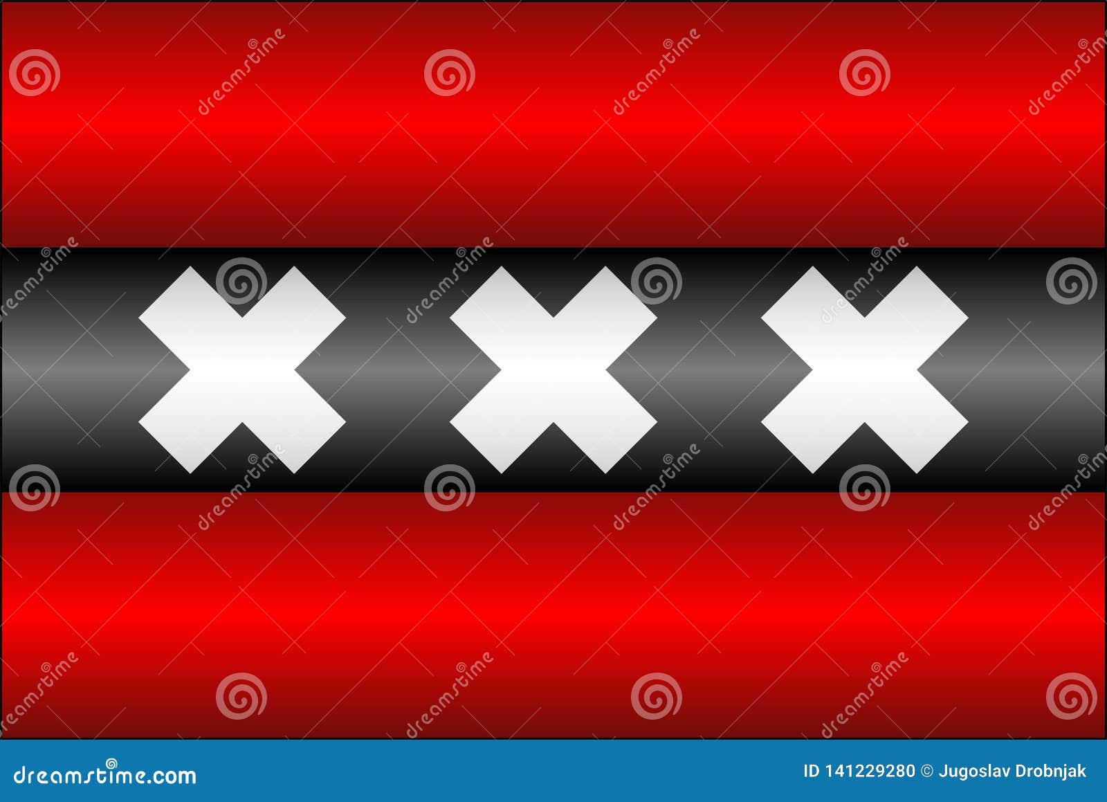Shiny Flag of the Amsterdam Stock Vector - Illustration of cross