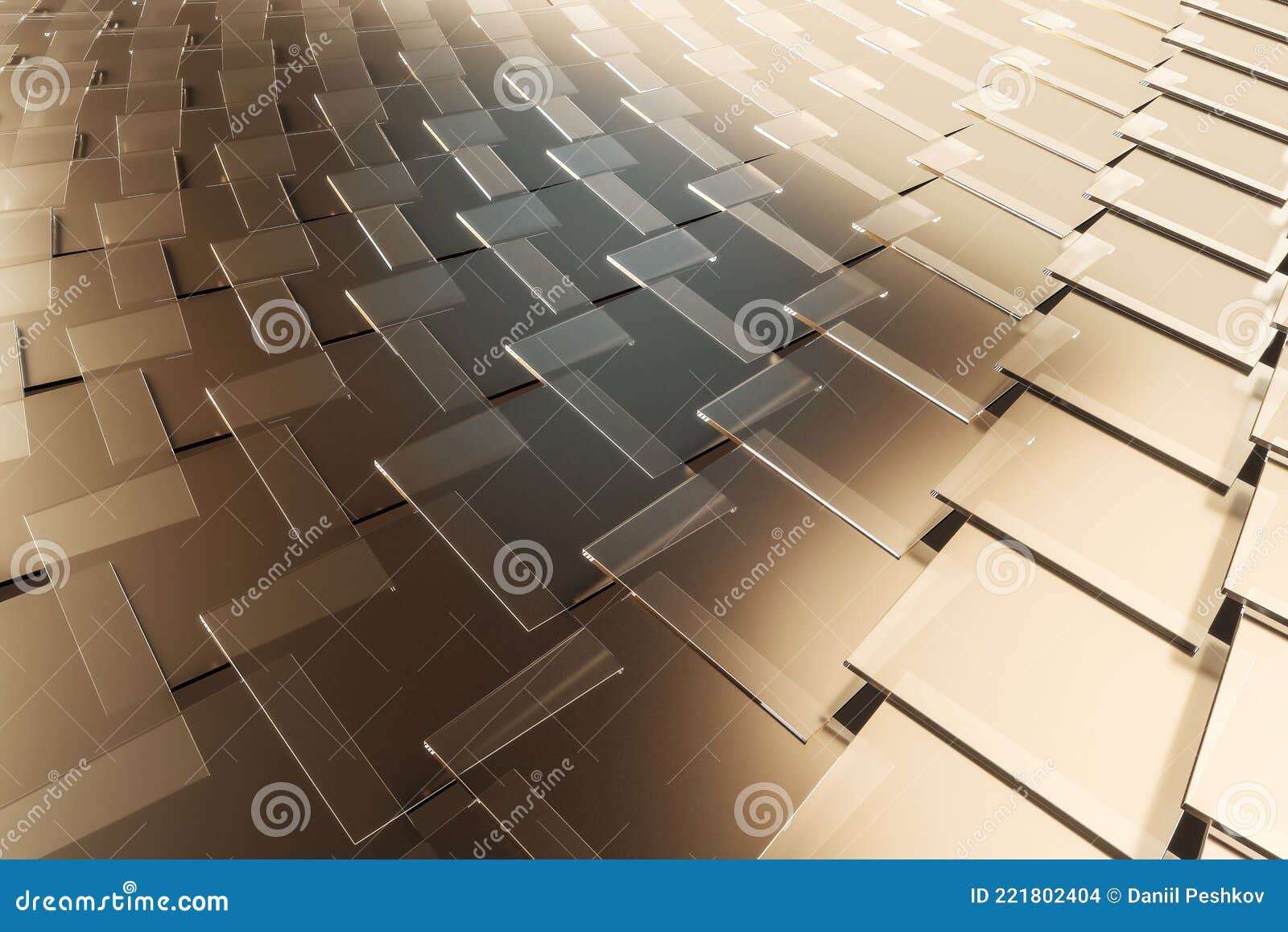 Shiny Gold Metal Tile Background. Texture and Design Stock Illustration