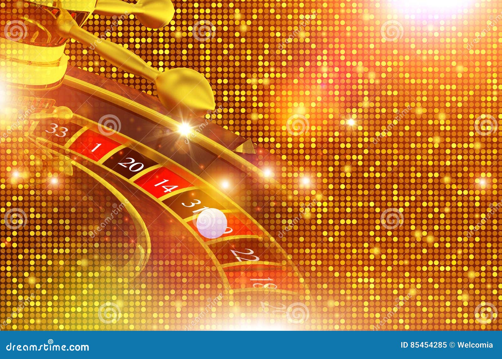 Shiny Golden Roulette Backdrop Stock Illustration Illustration of