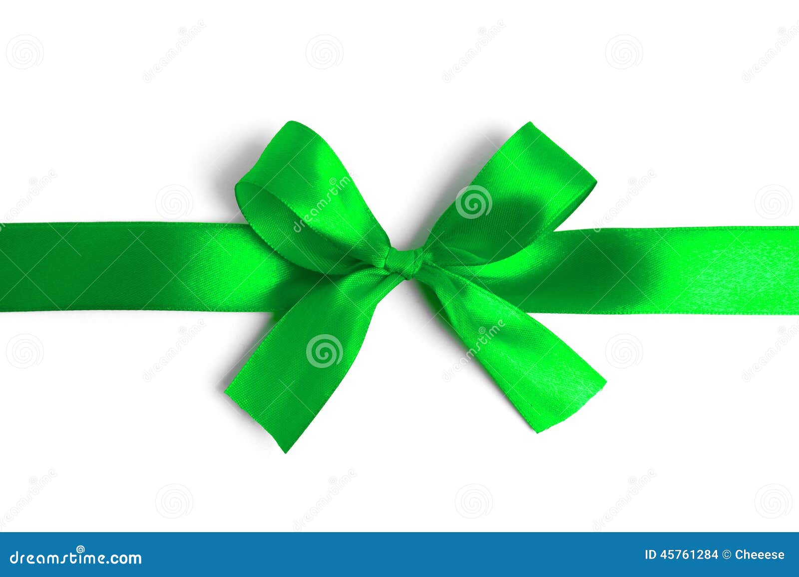 Shiny Green Satin Ribbon on White Background Stock Photo Image of