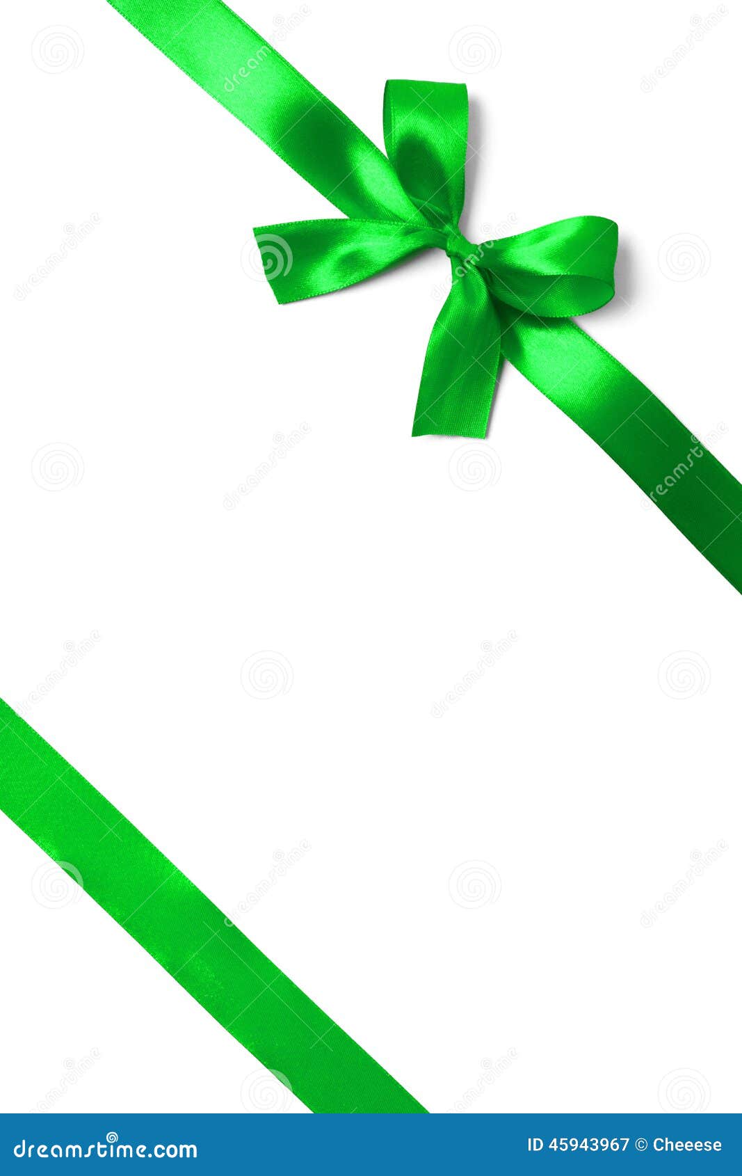 Shiny Green Satin Ribbon on White Background Stock Image - Image of ...