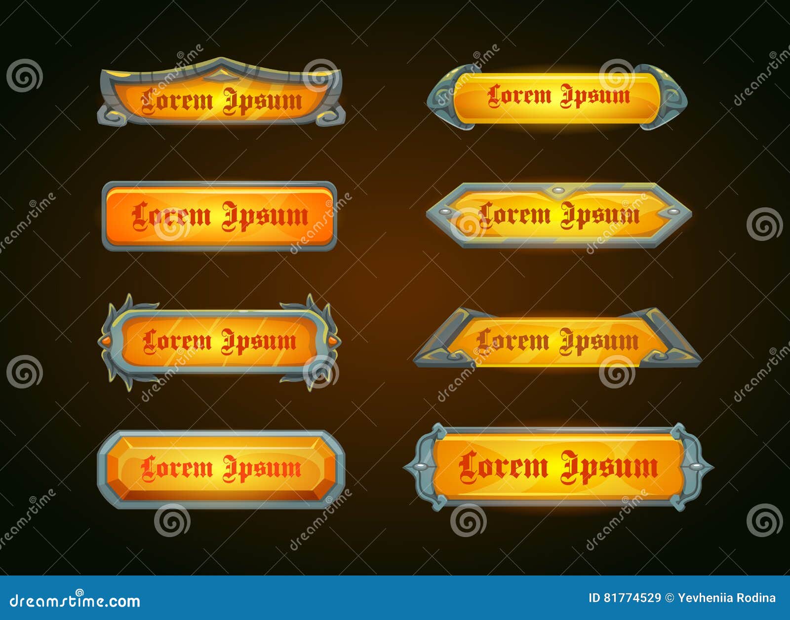 shiny horizontal orange game templates
