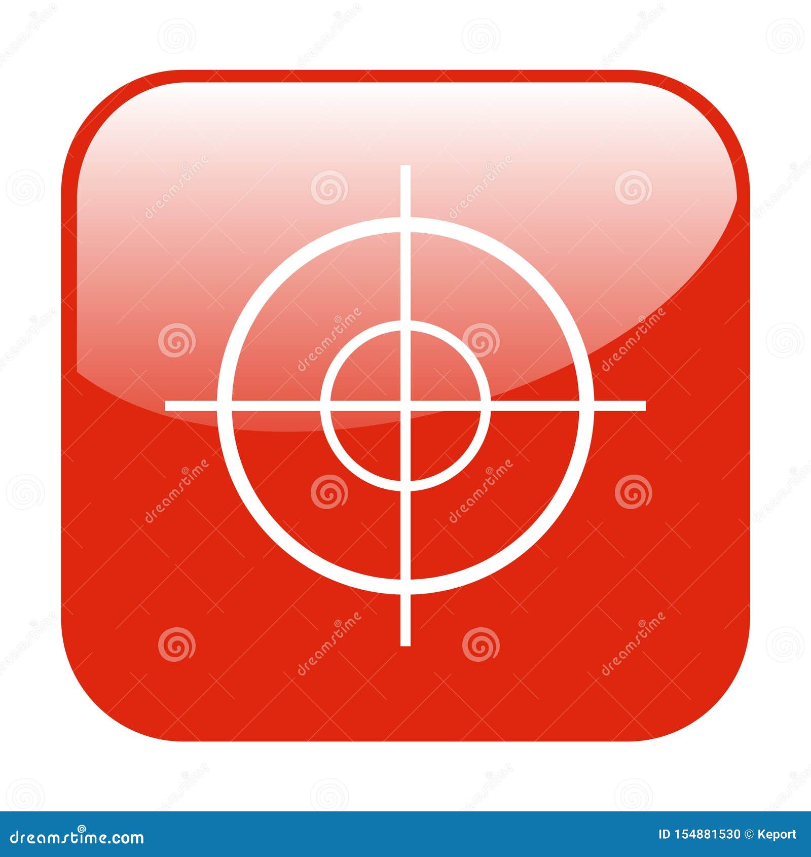 Red Shiny Button: Crosshair Symbol for Danger Weapons or Target Stock ...