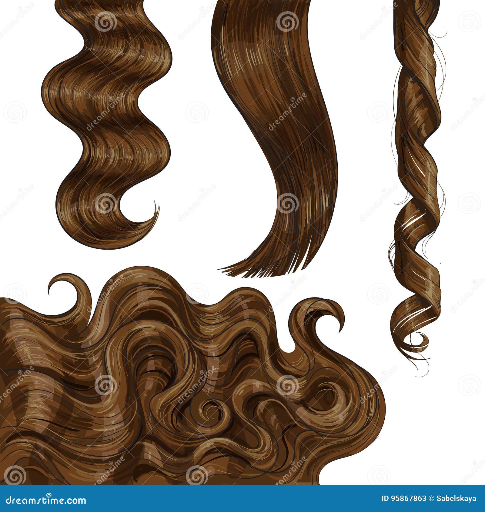Long Wavy Hair: Over 12,600 Royalty-Free Licensable Stock Illustrations &  Drawings