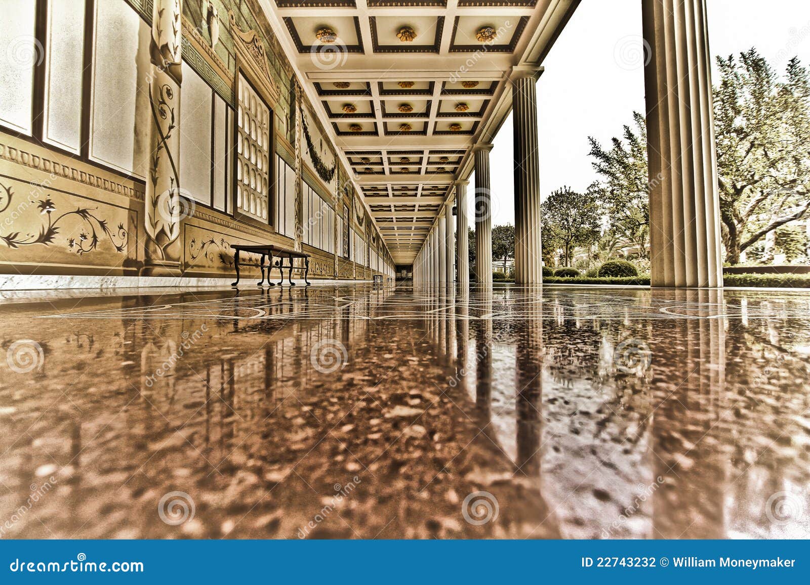 shiny marble walkway