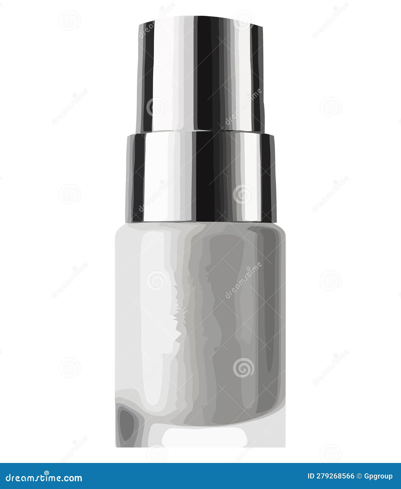 shiny metal container holds beauty treatmant spray