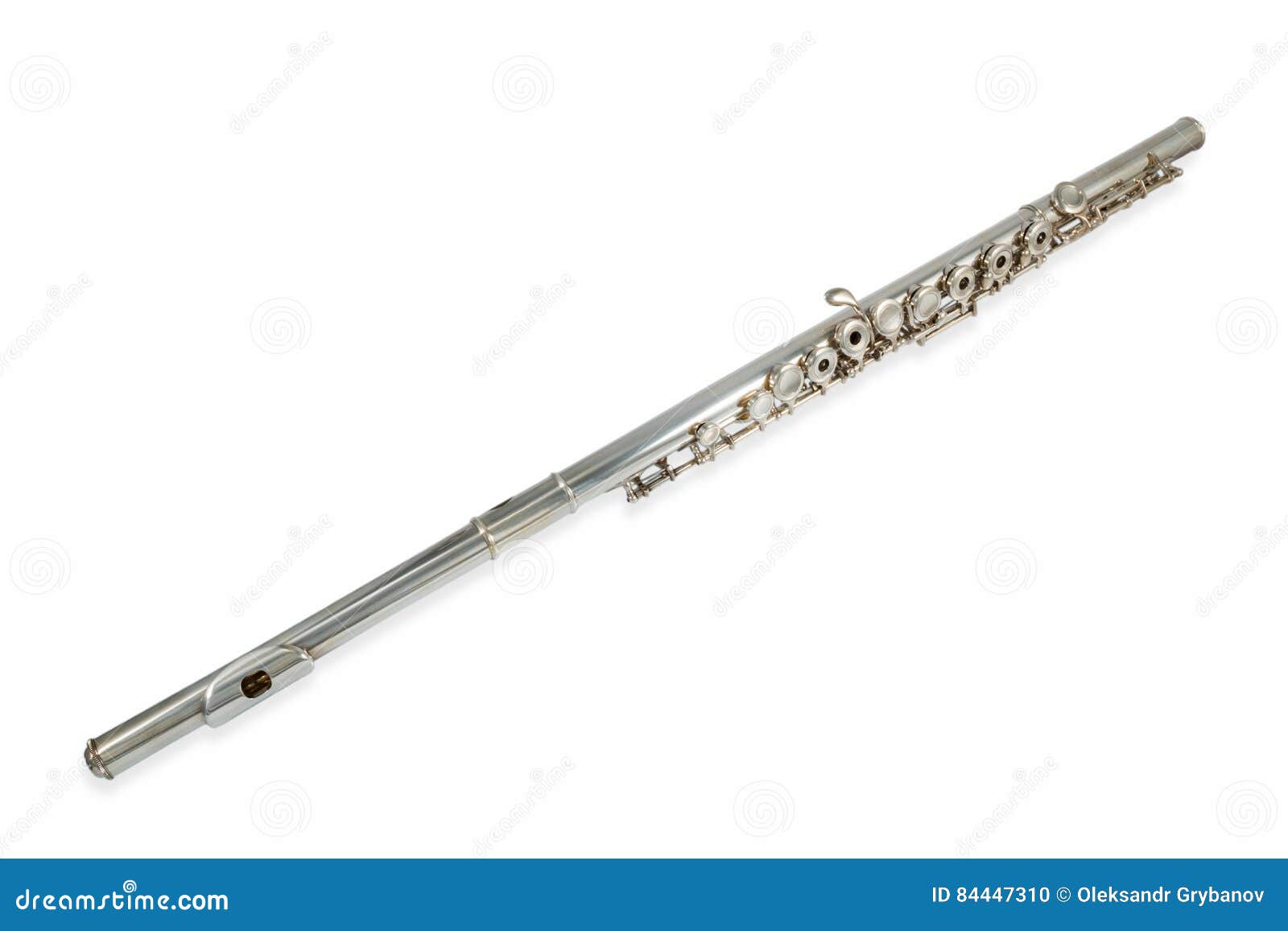 plátano Guinness alivio Shiny metal flute stock photo. Image of gloss, concert - 84447310