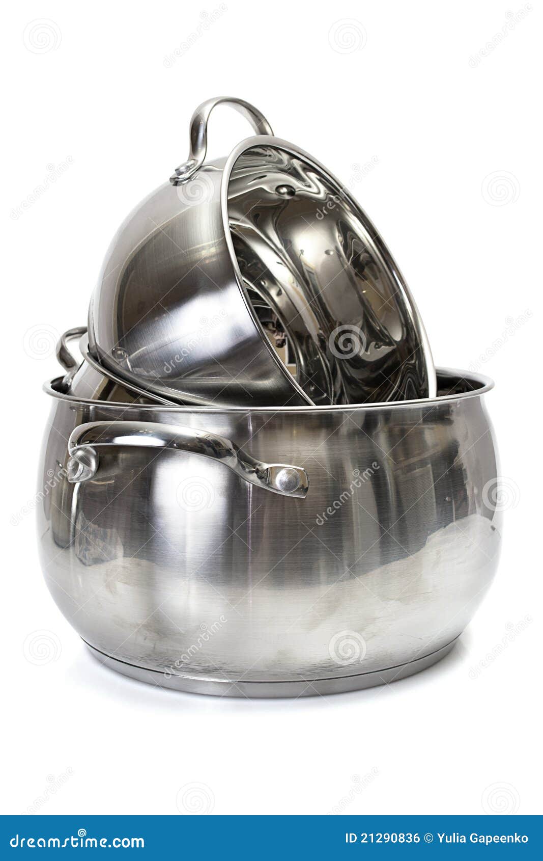 Shiny Metal Pans Isolated on a White Stock Photo Image of iron