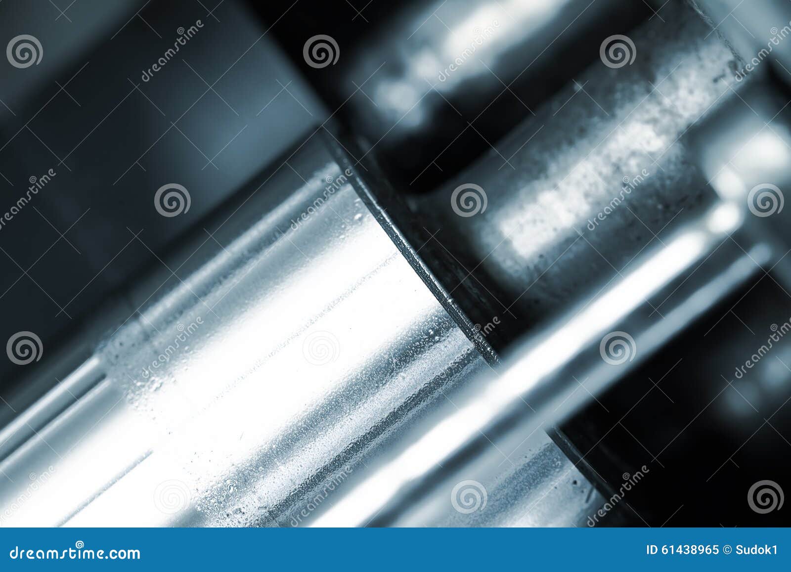 Shiny Polished Shaft. Fragment of Machine Stock Image Image of