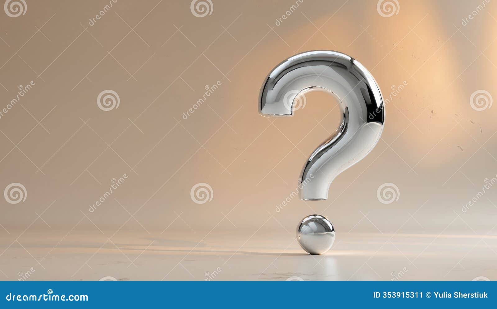 shiny question mark on a beige background
