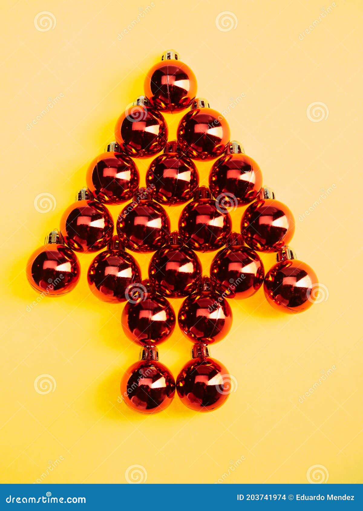 Shiny red Christmas balls stock photo. Image of playful 203741974
