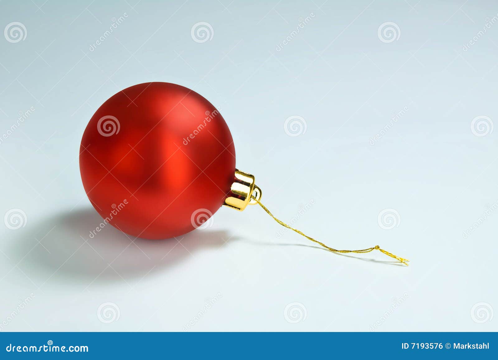 Shiny Red Christmas Tree Ornament Alone Stock Photo - Image of ball ...