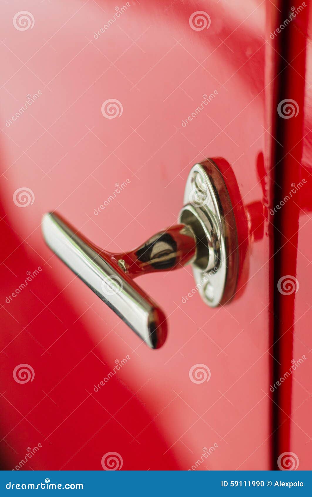 Shiny Retro Style Door Handle of Old Classic Car Stock Photo Image of