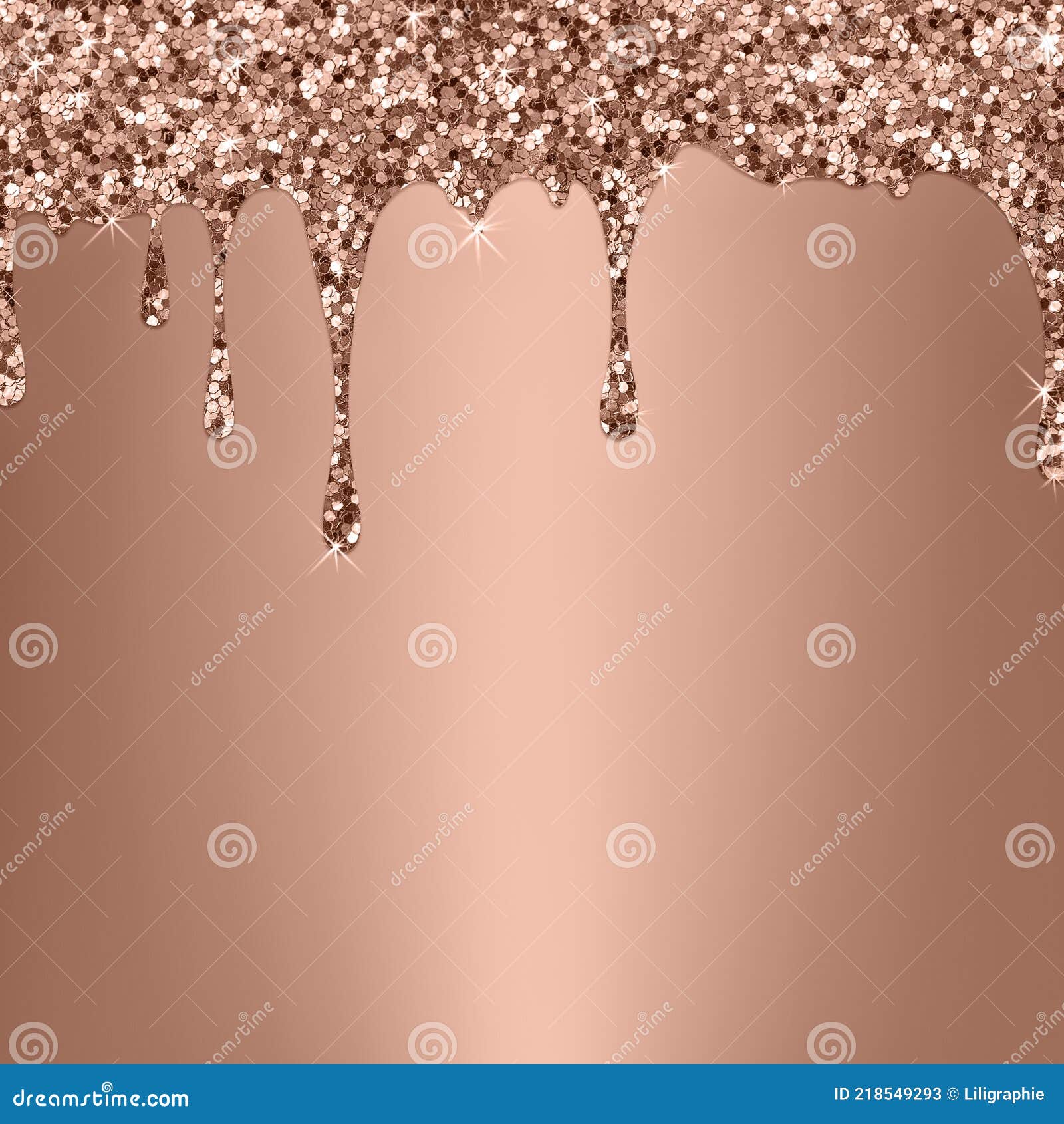 Long Rose Gold Dripping Glitter Page Templates Stock Illustration   Illustration of 3600 invitations 220242212