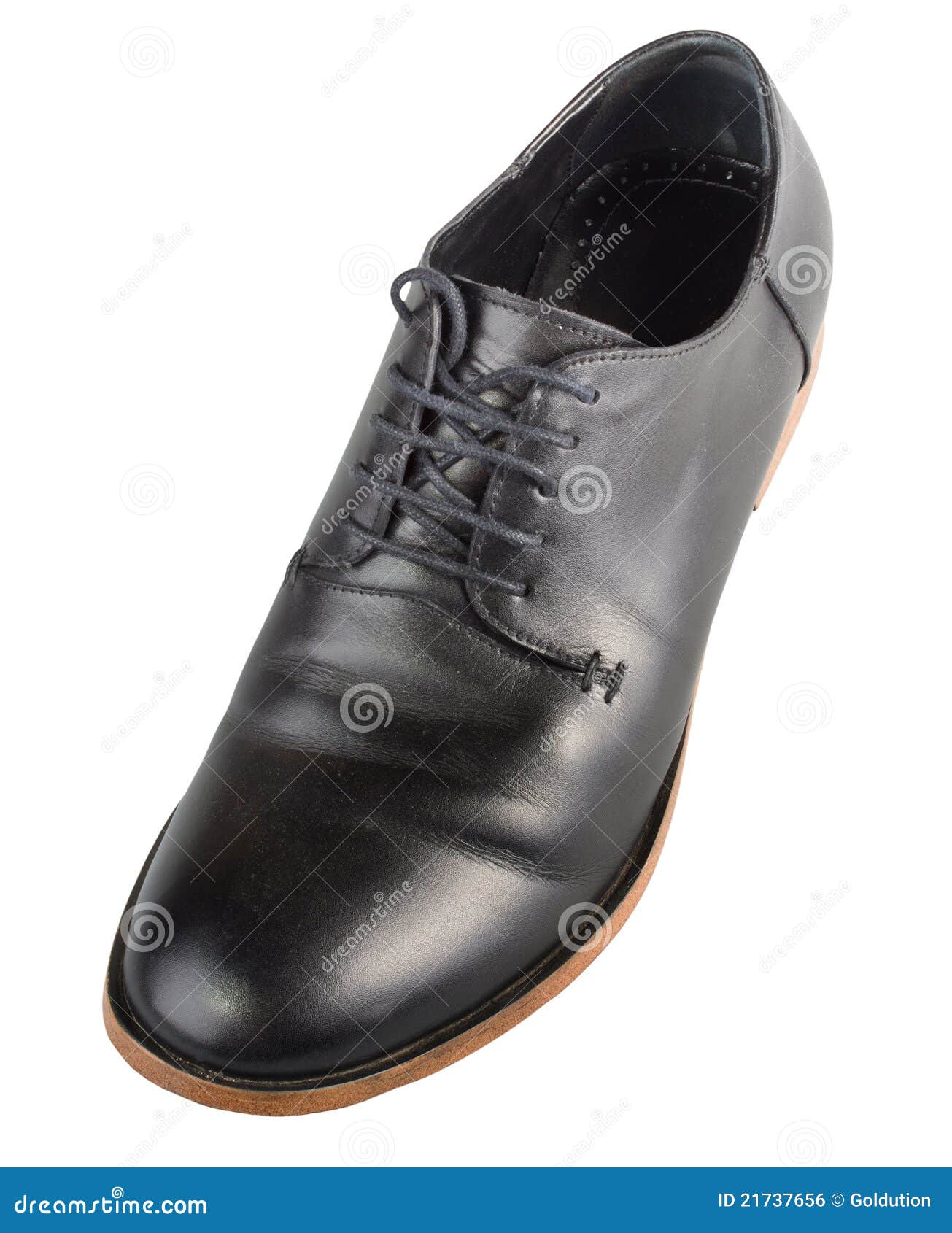 Shiny shoe on white stock photo. Image of stiched, single - 21737656