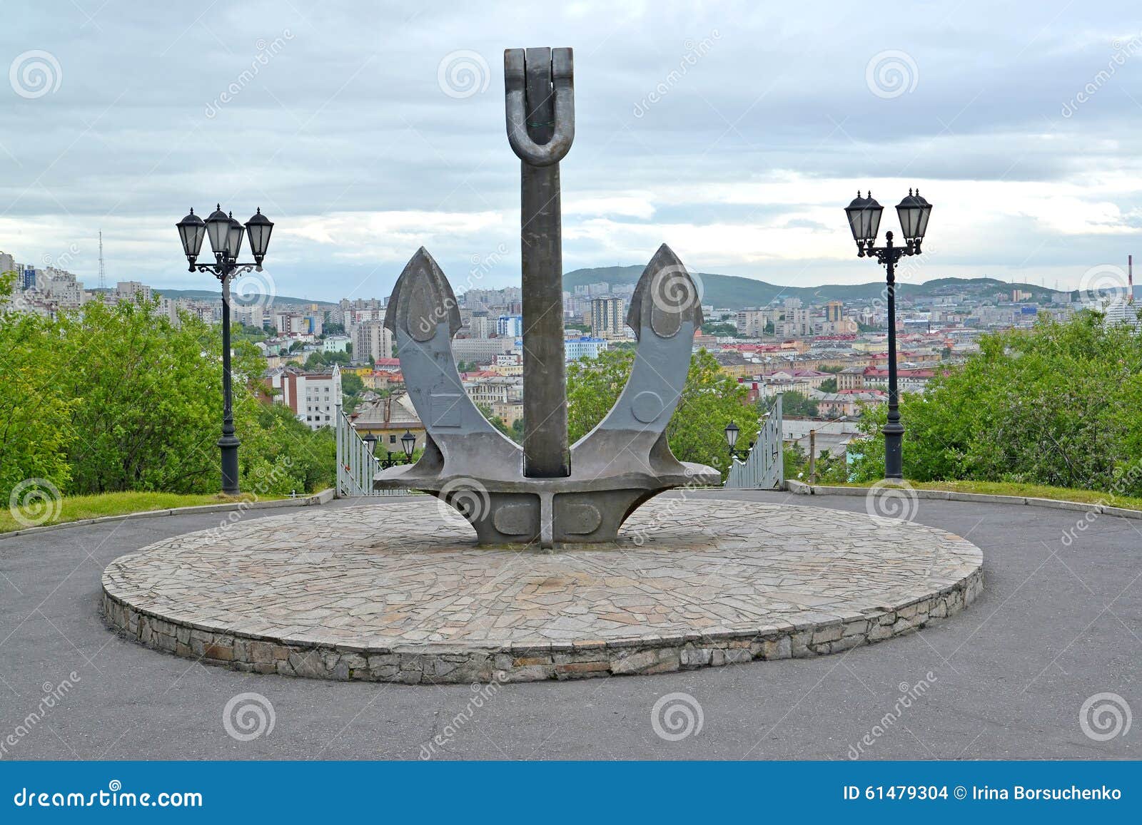 ship anchor, part of a memorial in memory of the seamen who were lost in a peace time. murmansk