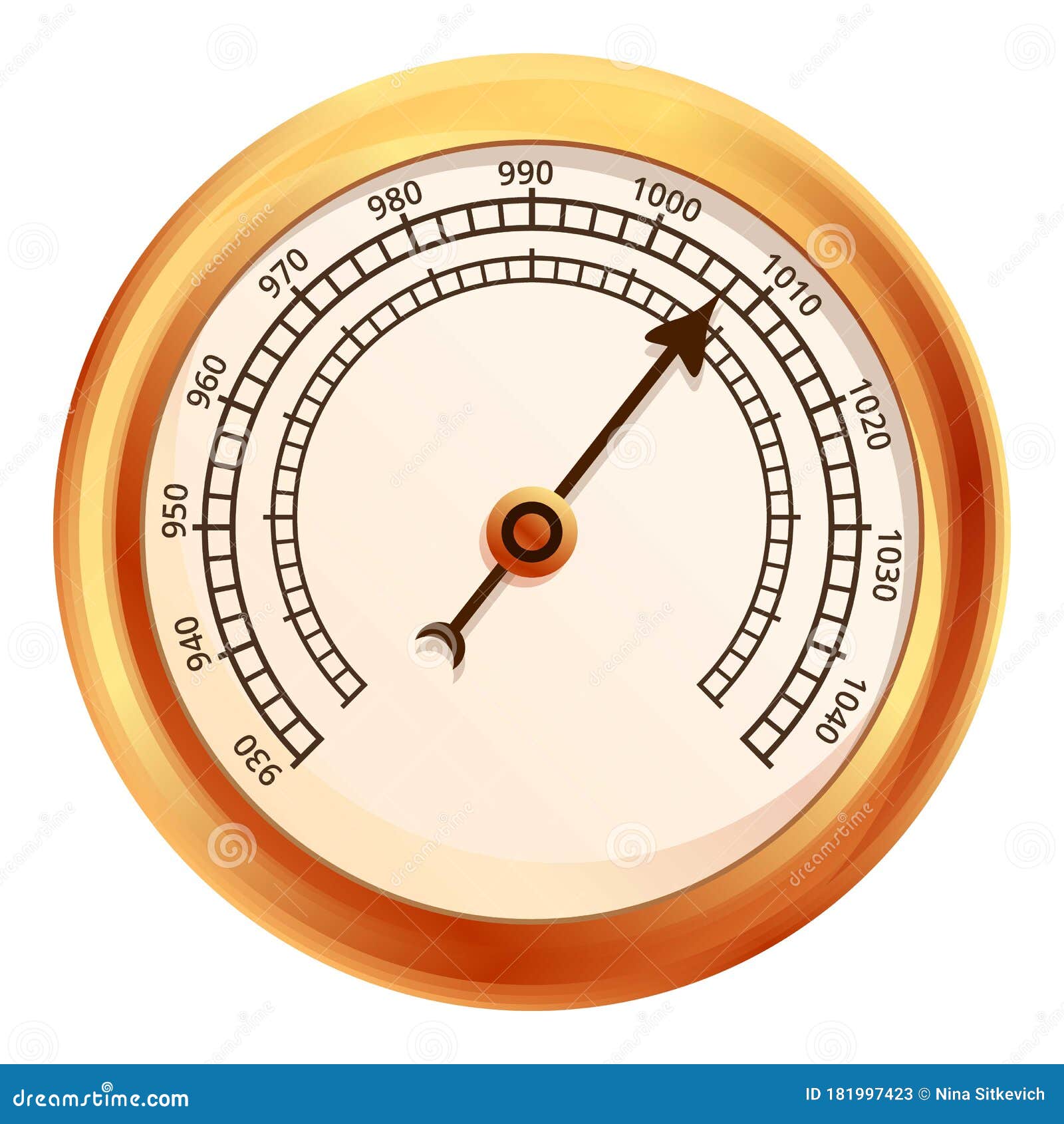 Ship Barometer Icon, Cartoon Style Stock Vector Illustration of