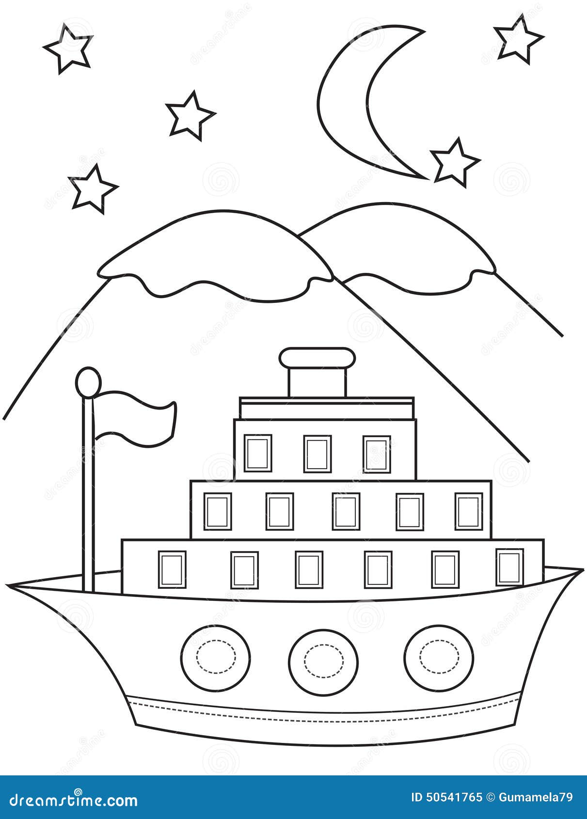 Ship coloring page stock illustration. Illustration of colors - 50541765