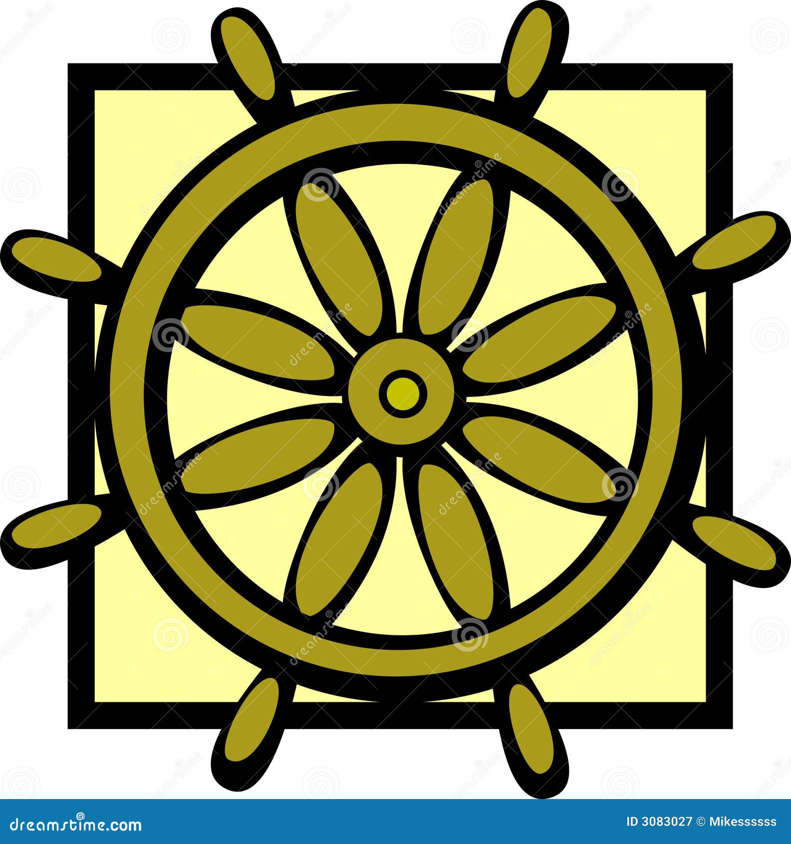 Ship Control Wheel Vector Illustration Stock Vector Illustration of marine, wood 3083027