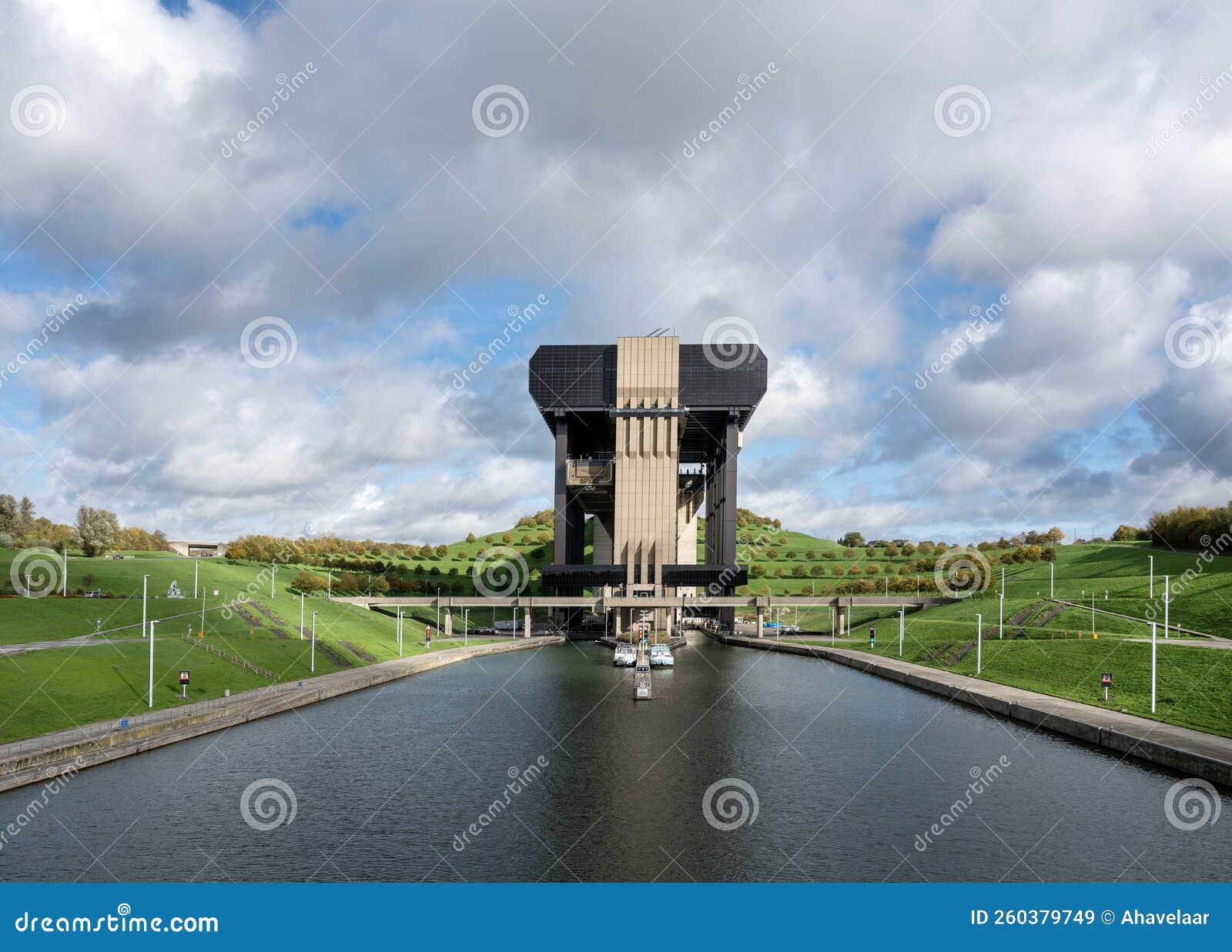 Ship Elevator of Strepythieu in Canal between Brussels and Charleroi
