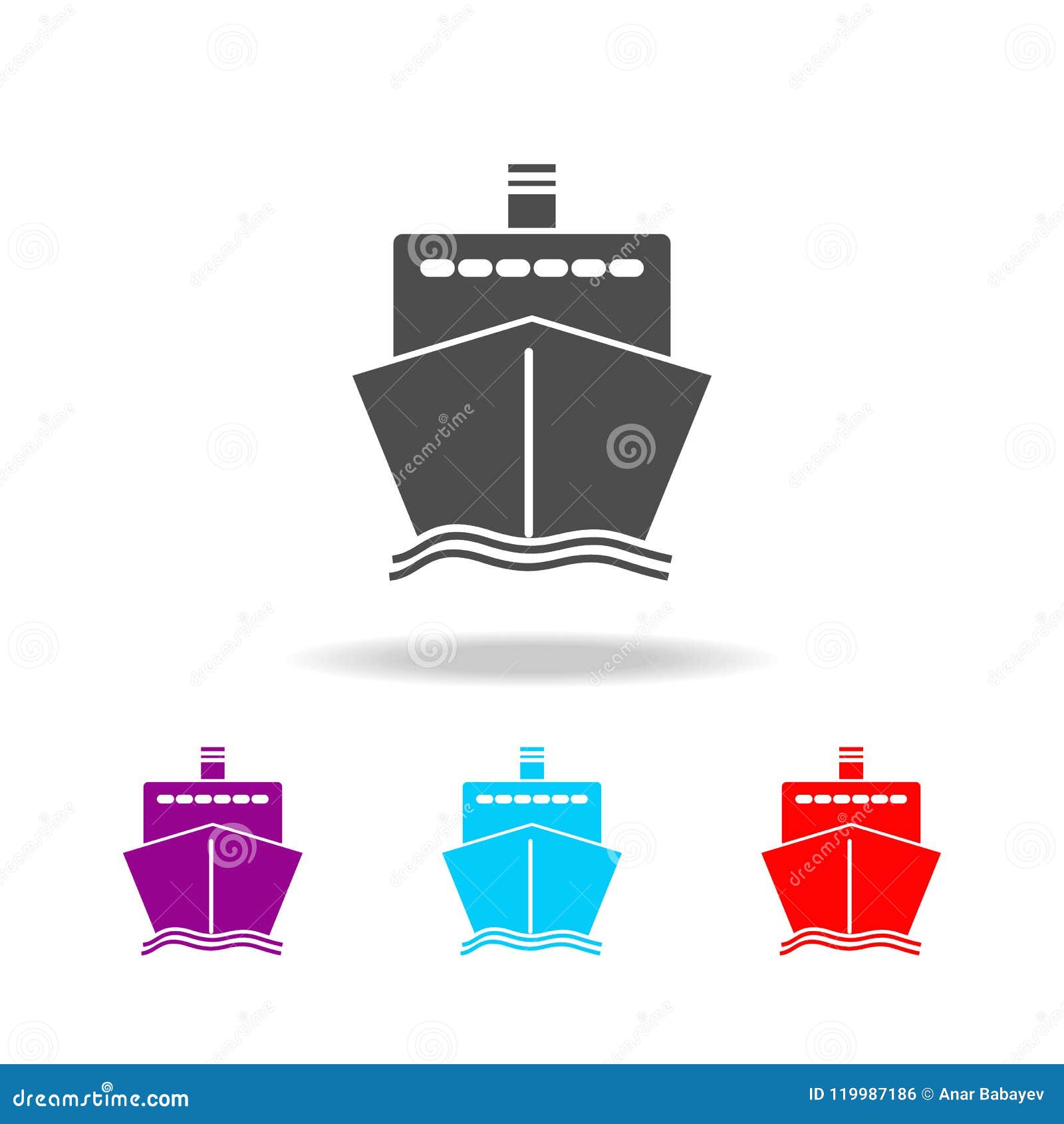 ship icon front. s of travel in multi colored icons. premium quality graphic  icon. simple icon for websites