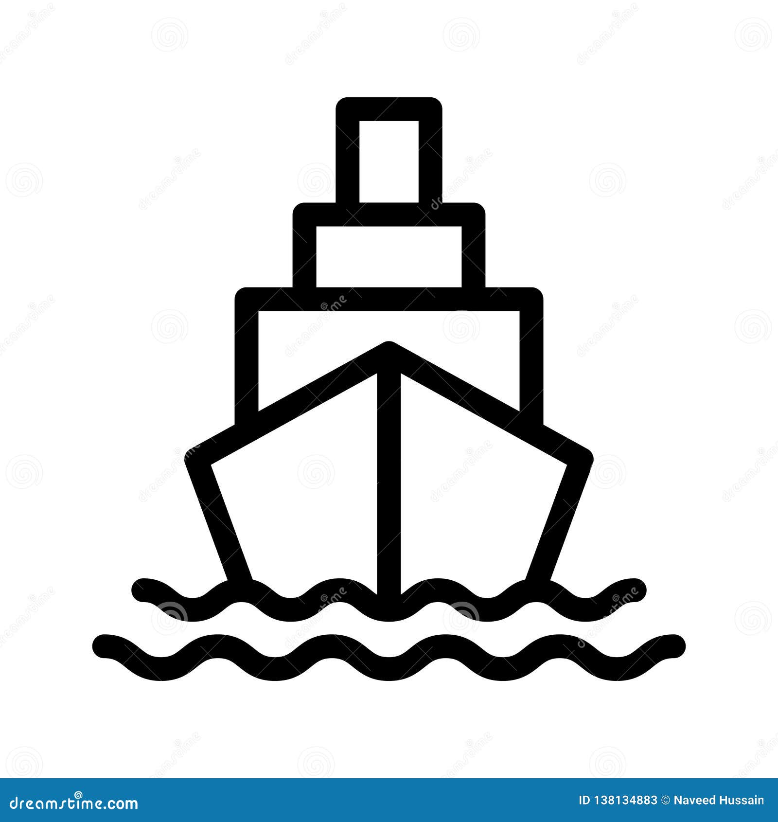 Ship line vector icon stock vector. Illustration of elements - 138134883