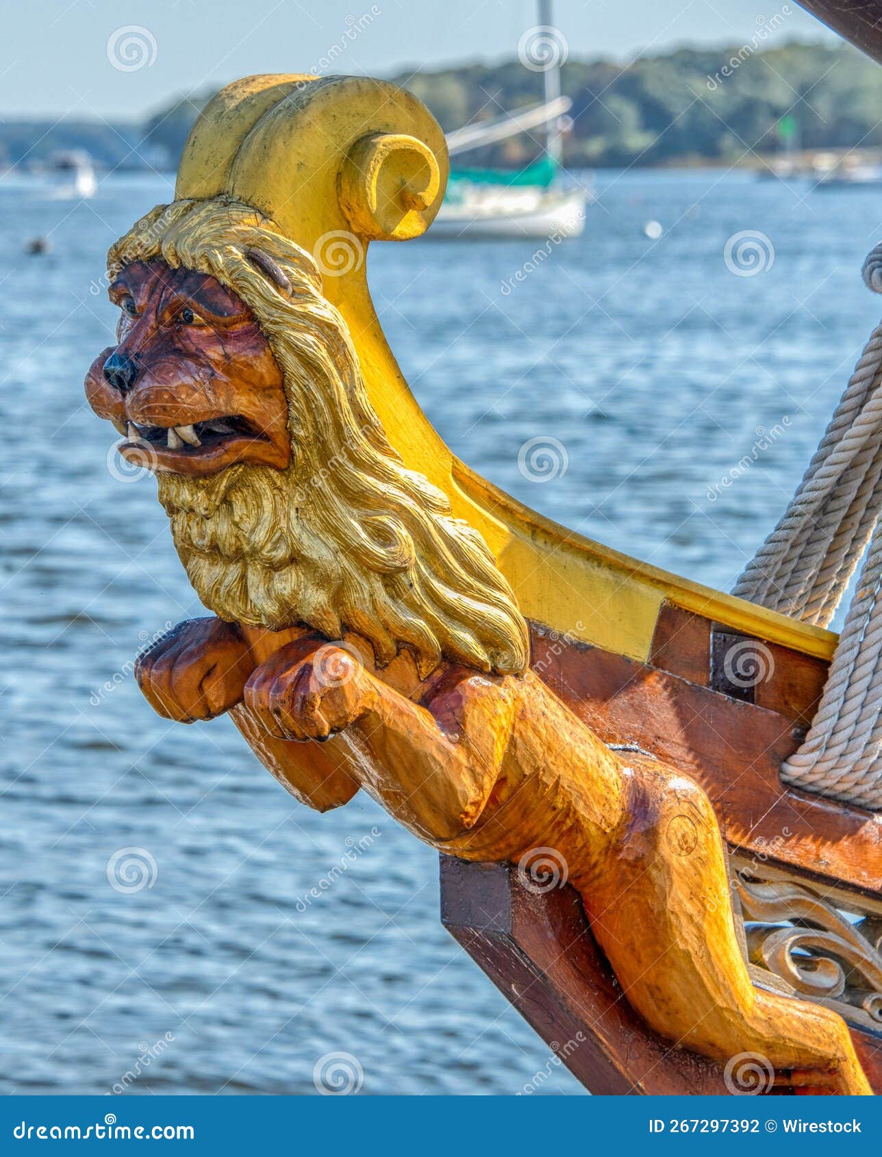 Ship Masthead with Lion Face Stock Photo Image of harbor, animal