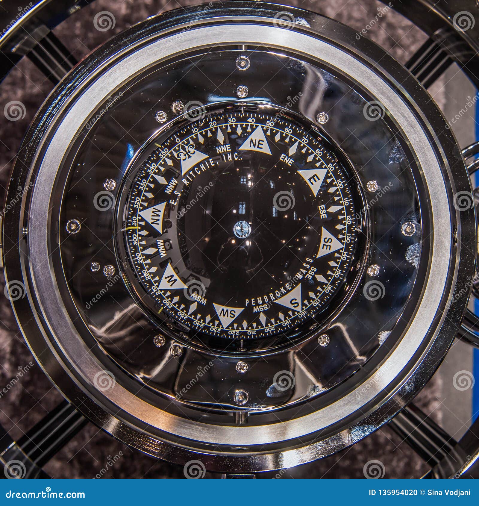 Ship modern compass editorial image. Image of north - 135954020
