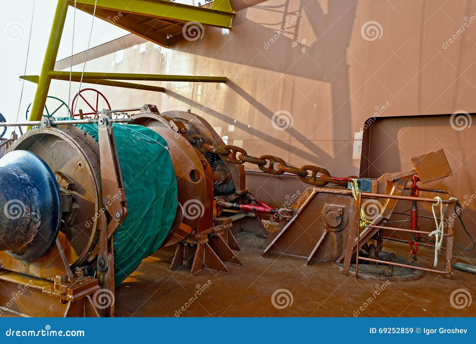 Ship mooring winches stock image. Image of port, strong 69252859