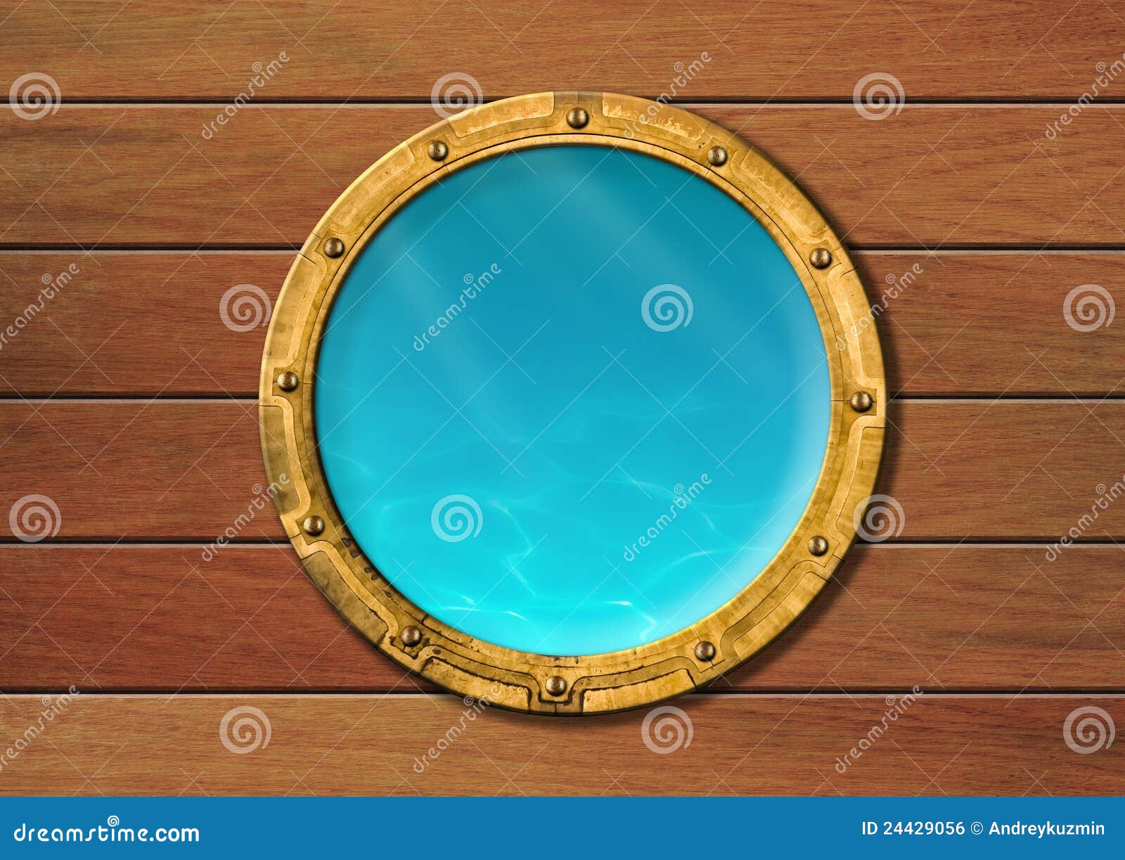 ship porthole with underwater view