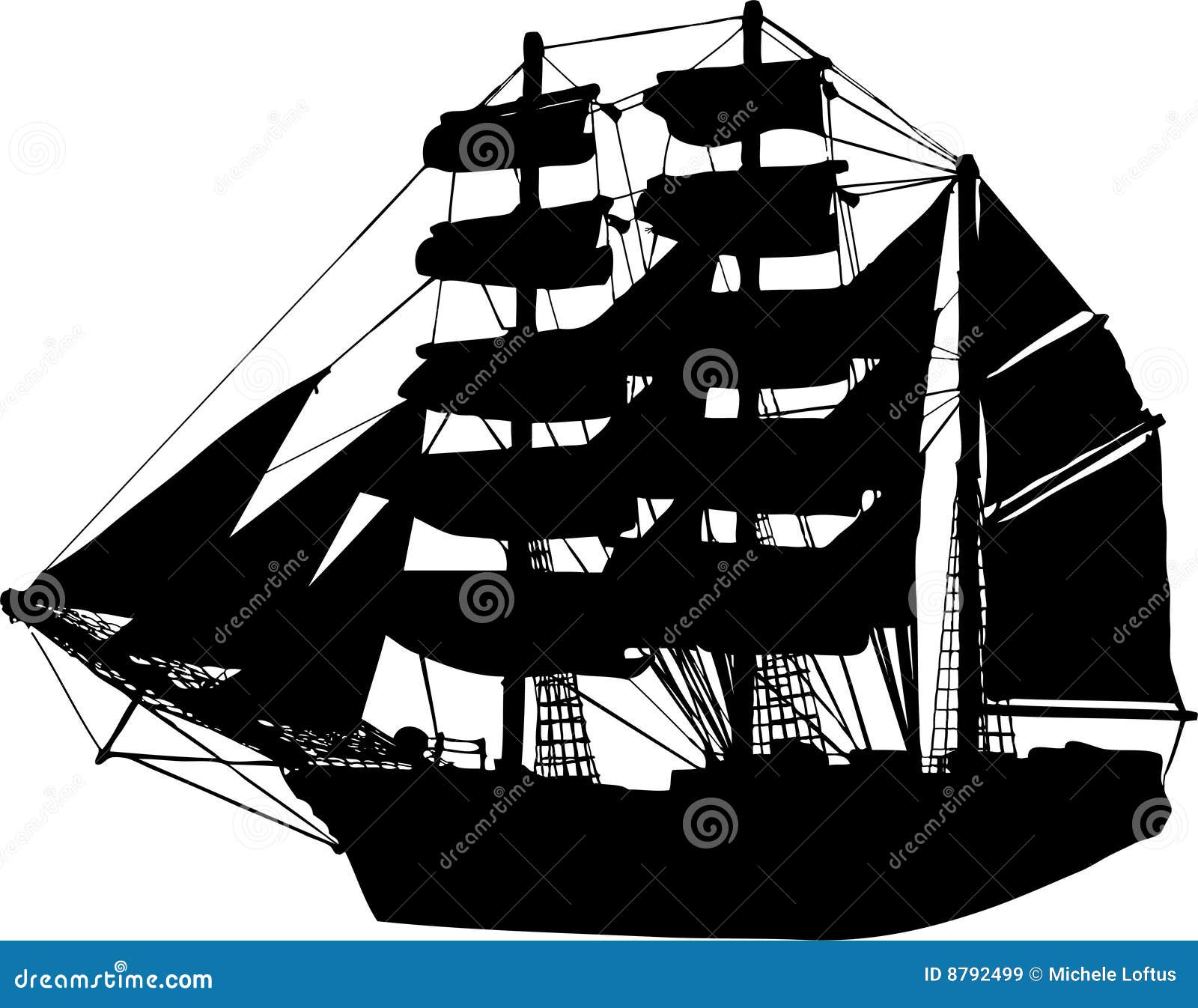 Ship Sailboat Vector Silhouette Royalty Free Stock Images - Image 