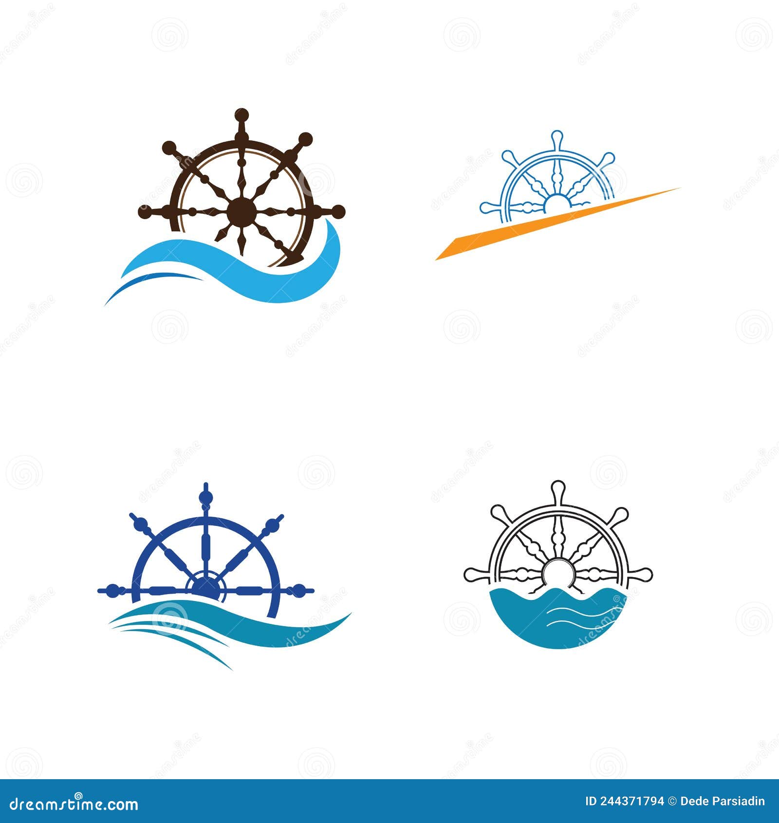 Ship Steering Logo Vector Icon Illustration Template Design Stock ...