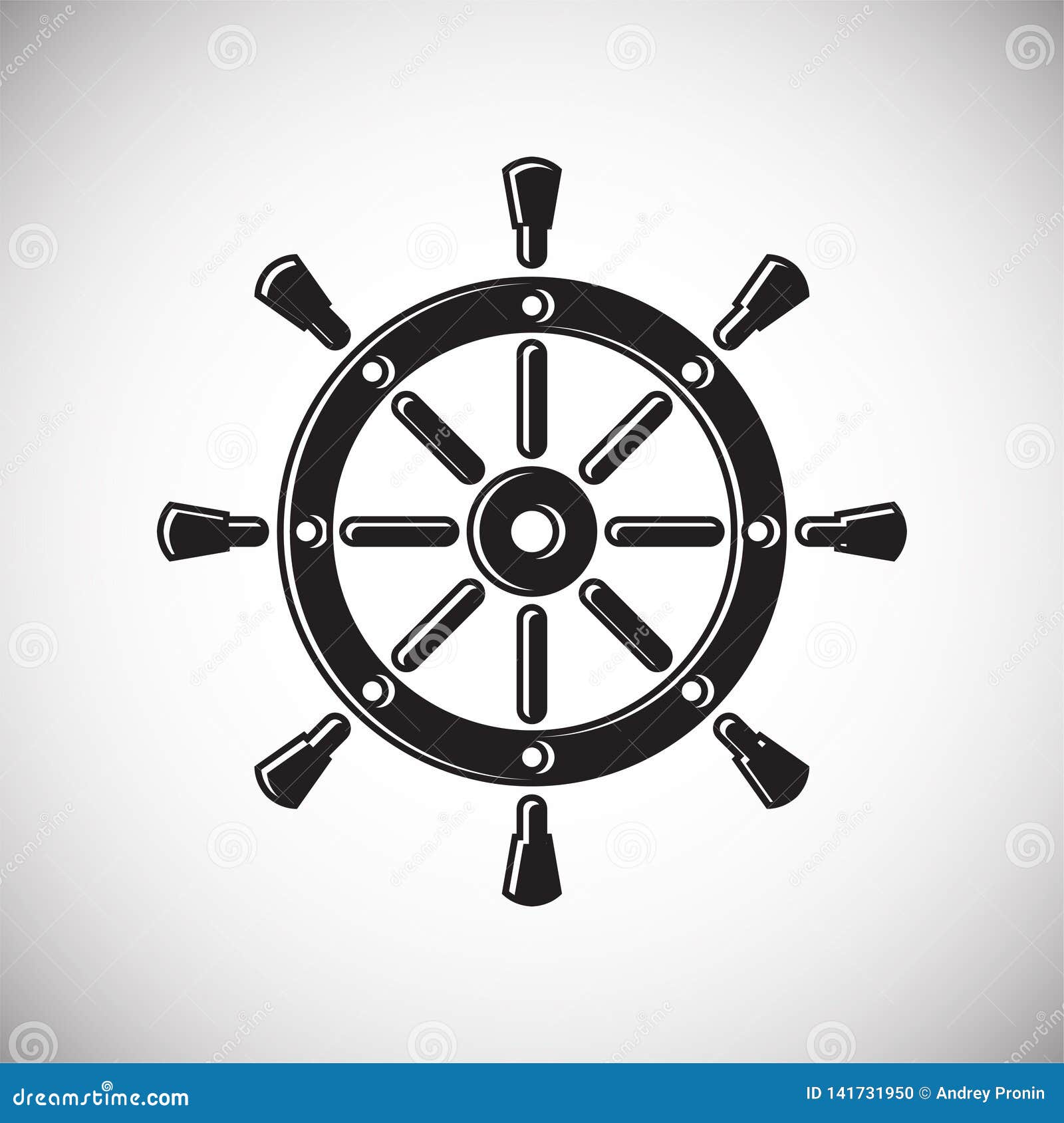 Ship Steering Wheel Icon on Background for Graphic and  Design