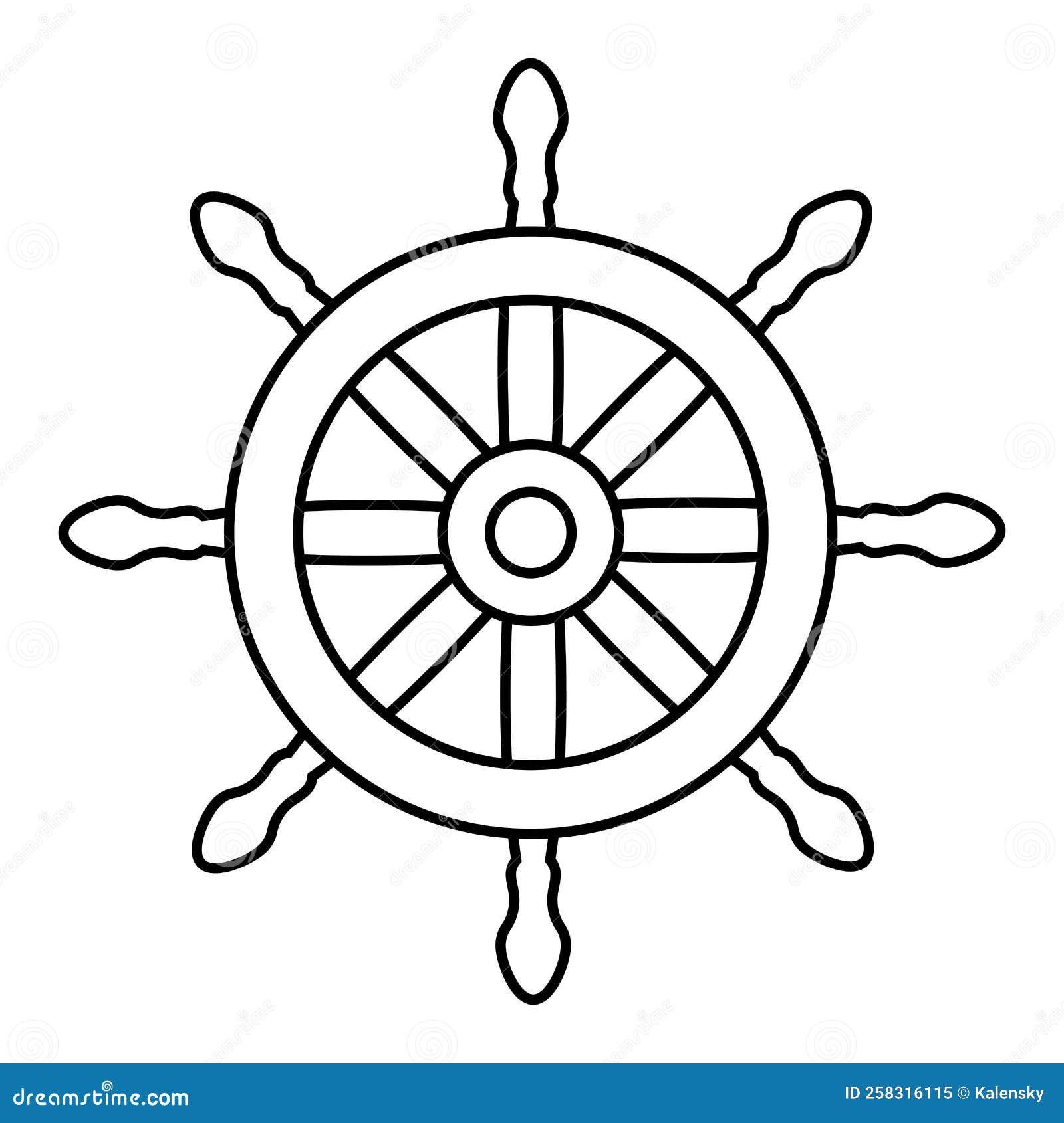 Ship steering wheel icon stock vector. Illustration of social 258316115