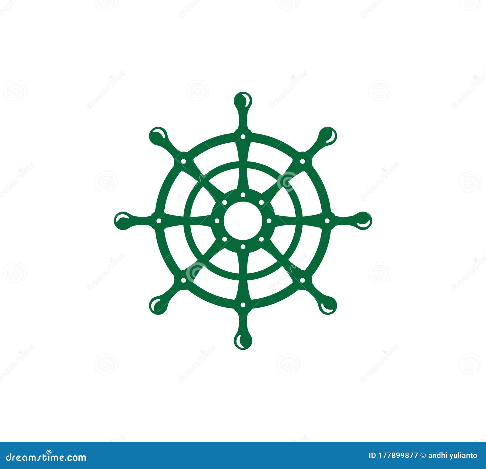 Ship Steering Wheel Nautical Maritime Sail Boat Theme Vector Logo