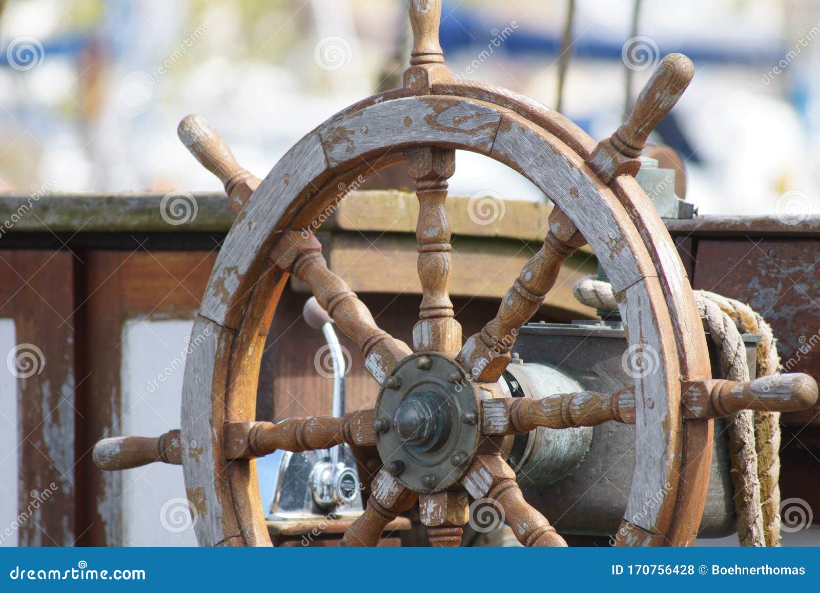 Ship steering wheel stock photo. Image of rudder, control 170756428