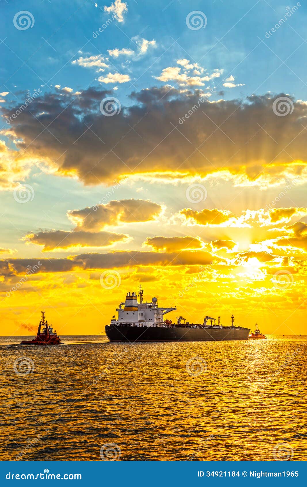 Ship at sunrise stock photo. Image of goods, maritime ...