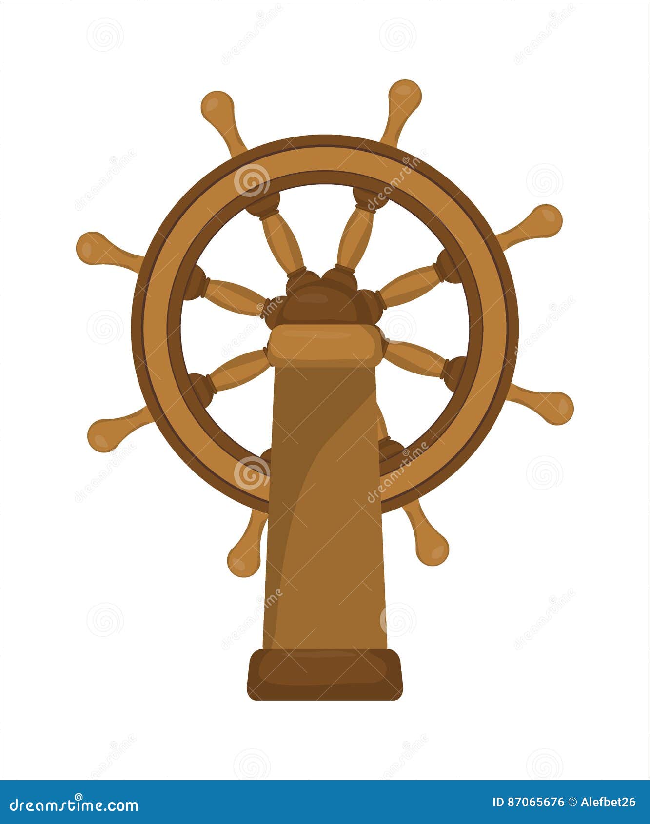 The ship wheel, stock illustration. Illustration of aboard 87065676