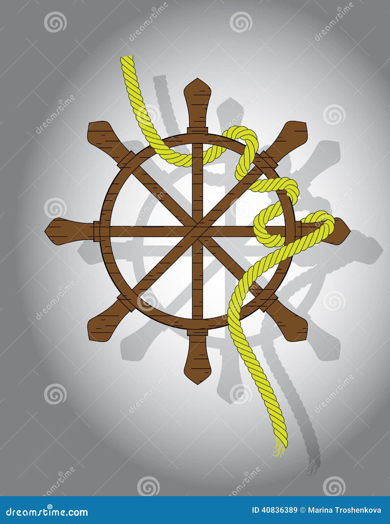Ship wheel stock vector. Illustration of industrial, shadow - 40836389