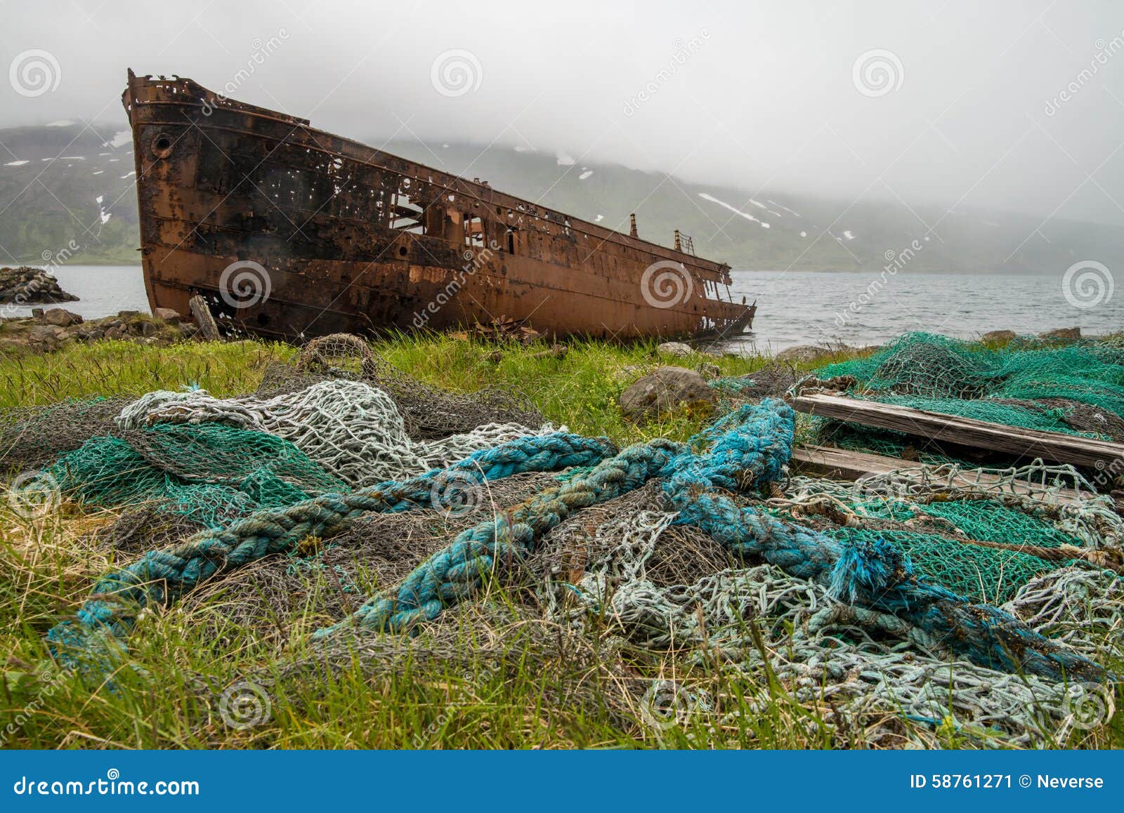 Ship wreck on ICeland stock image. Image of steel, marine 58761271